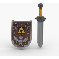 370pcs MOC Zelda Hero Sword Shield Model Building Blocks Christmas Gift Architecture Toys Creative Idea Education Brick Kids