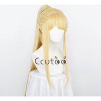 Winry Rockbell Wig From Anime FULLMETAL ALCHEMIST Golden Long Synthetic Hair Chip Ponytail Cosplay Costume Wigs
