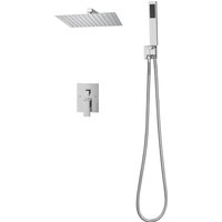 SucceBuy Duscharmatur-Set, Regendusche-System für Badezimmer, Regenduschkopf, Handbrause, Wandmontierte Badarmaturen mit Verkleidungskit