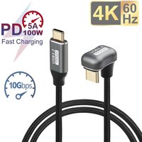 U Shape USB C to C Cable PD 100W 5A USB 3.2 Type C Extension Data Cord 4K@60Hz 10Gbps Fast Charging Cord for USB C Devices