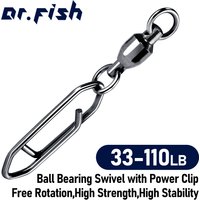 10pcs Fishing Swivel with Power Clip Stainless Steel Ball Bearing Swivel Speed Clip Quick Change for Crankbait Swimbait
