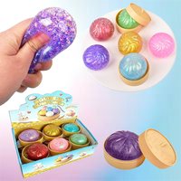 Glitter Dumpling Glitter Dumpling Squishy with Box Dumplings Sensory Squeeze Toy for Stress Relief Children Adults Birthday Gift