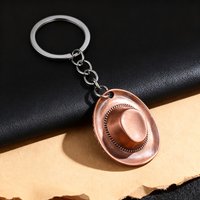 Retro Cowboy Hat Keychain Western Style Metal Pendant Men Car Backpack Ornaments Key Ring Charm Accessory Gift for Boyfriend
