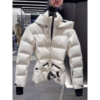 Unique Short White down Jacket Women's Winter 2025 New High-End Slim Ski Suit Thick Outerwear Stylish Commute Style Polyester...