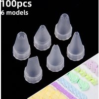 100pcs/bag plastic decorating nozzle DIY cream decorating nozzle cake decorating tool