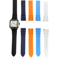 Quick Release Fluororubber Strap for Cartier Santos Men's Watch 39.8mm Case 21mm FKM watch band 18mm folding buckle 