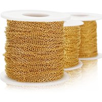 Chaîne en acier inoxydable de 2 mètres, 1 1.5 2mm, chaînes de couleur or et acier pour la fabrication de bijoux, fournitures de colliers et de bracelets