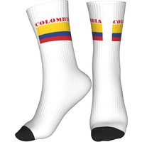 Fun Printing Colombia Flag Socks for Women Men Stretchy Summer Autumn Winter Crew Socks
