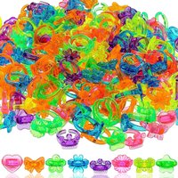 30/100PCS Children's Toys for Kids Girls Boys Glitter Plastic Rings Party Favors Assorted Colors Designs Easter Trinkets