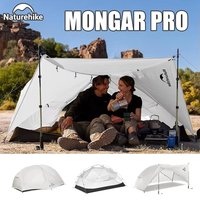 Naturehike Mongar Pro UL Base 1-3 Tent Camping 20D Nylon Waterproof Tent 3 Season Hiking Backpacking Ultralight Tent with Canopy