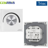 ZigBee Triac Dimmer Light Switch Rotary Glass Panel Dimming Tuya APP Voice Smart Control For Single Color dimmable LED lamps