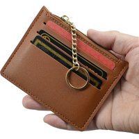 Multifunction Card Holder Wallet Coin Purse with Zipper Pocket and Key Ring Cardholder