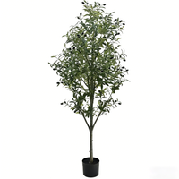 180cm 70inch Artificial Tall Potted Olive Tree, Foliage Tree for Living Room Entryway Office Modern Indoor Home Decor