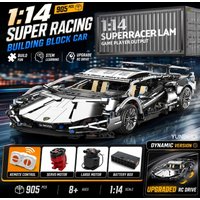 1:14 Racing Car Building Blocks Model Static&Dynamic RC Car DIY Mechanical Block Assembly Toy Adult Collect Kid's Festival Gifts