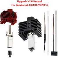 Upgrades V2 Hotend Kit For Bambu Lab P1P X1 P1S X1C Hot End Thermistor Bimetal Throat Bambulab Hardened Steel Nozzle Print Head
