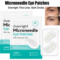 Microneedle Eye Patches Hyaluronic Acid 0.25mm Overnight Under Eye Mask for Dark Circles Fine Lines Hydrating Anti-Aging Eye Car