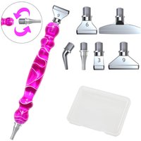 Resin Diamond Paint Brush Kit with 6 Interchangeable Tips, DIY 5D Diamond Art Tool Set - Multifunctional Accessory