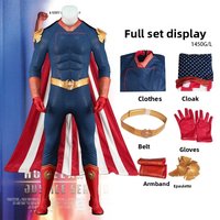 The Boys Homelander Cosplay Costume Jumpsuit Cloak Gloves Shoulder Patch Full Set Halloween Party Outfit