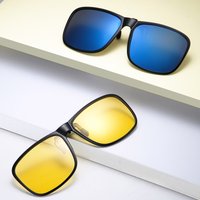 Clip On Polarized Sunglasses for Driving with Night Vision Flip Up Design Comfortable Nose Pads Lightweight Frame