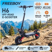 FREEBOY H6 E Scooter 2400W Dual Motor 48V 21AH Battery Max Speed 60km/h Max Mileage 55KM Electric Scooter 11" All-terrain Tire