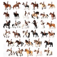 Realistic Equestrian Rider Horse with Saddle and Bridle Riding Playset Model Figures Decoration Educational Toys for Kids