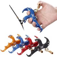SPG Archery 4 Finger Bow Release Aids Aluminum Alloy Caliper Thumb Triggers Grip Adjustable Release for Compound Bow Hunting