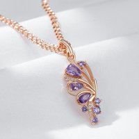 Wbmqda Fashion Lilac Earrings For Women 585 Rose Gold Color With Purple Natural Zircon 2025 Trending Jewelry