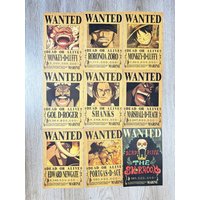 One Piece Luffy Wanted Vintage Posters Bar Room Wall Decoration Anime Zoro Sanzi Nami Wanted Painting Poster Toys Birthday Gifts