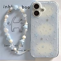 Blue Gradient Stars Phone Case for Samsung Galaxy S26 S25 S24 S23 S22 S21 FE Ultra Plus 4G 5G Feather Texture Back Cover