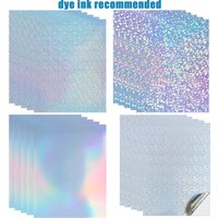 Holographic Printable Sticker Paper for Inkjet 10 Pcs Vinyl Sticker Printable Paper, Waterproof Glossy Sticker Dries Quickly A4