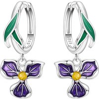 CYCUFF 925 Sterling Silver Purple Iris Flower Drop Earrings Women Earrings Charm Trendy Party Jewelry Wedding Anniversary Gifts