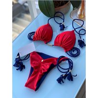 Sexy Solid color Women's Swimsuit Two-piece Triangle Swimwear Braiding rope Bikinis Set Beach Bathing Suit Brazilian Biquinis