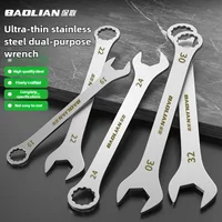 3mm Ultra-Thin Dual-Purpose Open-End Wrench Large Plum Head Wholesale 4-27MM Cross-Border Thin Section for Home Repair