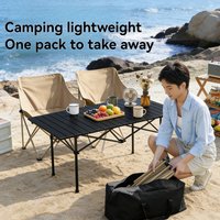 Outdoor folding table picnic table portable barbecue equipment camping table car camping Chicken rolls table