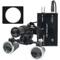 Dental Loupes with 5W LED Surgical Headlight,Rechargeable Lithium Battery,Adjustable Filter for Clinic,Implantology,Surgical Use