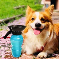 500ml Outdoor Portable Pet Dog Water Bottle Extrusion Large Dog Travel Water Cup Drinking Water Supplies Feeder Bowl for Dog Cat