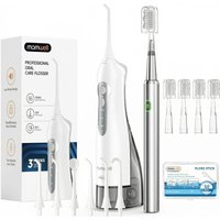 Mornwell Electric Toothbrush with Water Flosser Combo: Portable Oral Clean Kit for Teeth Brushing & Flossing With Multiple Modes