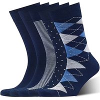 5 pairs of men's diamond-patterned striped plain-colored business socks, European style long socks