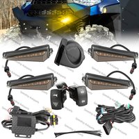 UTV Turn Signal Kit with 110D Horn Pre-Wired Plug and Play ATV Blinker Rocker Switch Triangle Universal Street Legal Turn Signal
