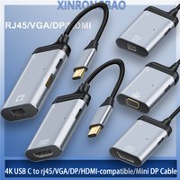 high quality USB C To 4K Type C HDMI-Compatible Cable Type C To Mini DP VAG RJ45 Adapter PD Fast Charging Cable For MacBook Pro