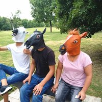 Horse Head Mask Cosplay Costume Party Funny Latex Animal Mask Halloween Horse Head Mask Headgear