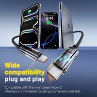 100W 6A Type C to Type C Super Fast Charging Data Cable Line Braided wire With LED Indicator for Samsung OnePlus Xiaomi Huawei