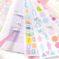 32Pcs Multi Material Die-cutting Sticker Book Diary Collage Decoration Scrapbooking Stickers Aesthetics Colored Marks Sticker