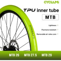 CYCLAMI MTB Bicycle Ultralight TPU Inner Tube 26 / 27.5 / 29 inch Mountain Bike Inner Tire French Metals Removable Valve