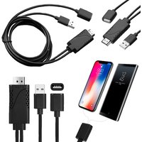 2 in 1 USB Female To HDMI-compatible Male HDTV Adapter Cable 1080P HD TV Projector Displays Converter for iPhone Samsung