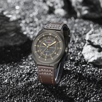 NAVIFORCE Men's 3ATM Waterproof Quartz Watch Leather Strap Business Casual Male Wristwatch Date Display Classic Analog Watch