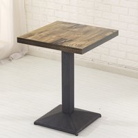 Bar Table, Dining Table, Square Retro Industrial Table, 60×60×75 Cm, Kitchen Table Made Of Wooden Board + Iron Legs