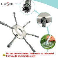 Tête de débroussailleuse universelle LUSQI 6/7 pouces en fil d'acier pour désherbage, brosse à herbe pour débroussailleuse à tige droite, élimination du mousse et de la rouille