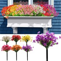 Artificial Violet Flowers Outdoor UV Resistant Shrubs Plants Fake Home Garden Outdoor Ceremony Wedding Arch Floral Decoration