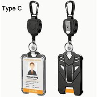 ID Card Holder Bus Card Cover Case Badge Reel Clip Badge Clip Heavy Duty Badge Clip Retractable Badge Holder ID Badge Holder